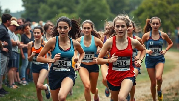Natasza Dudek in intense cross-country race competing for national titles.