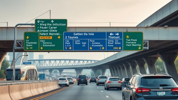 Highway signs and traffic guide on urban road, How to Navigate Highway Signs Without a GPS.