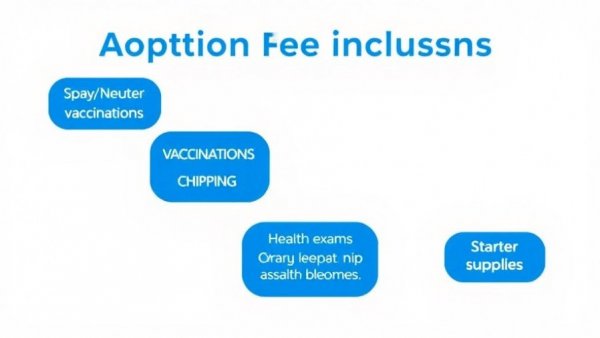Puppy Bowl adoption costs infographic showing typical adoption fee inclusions.