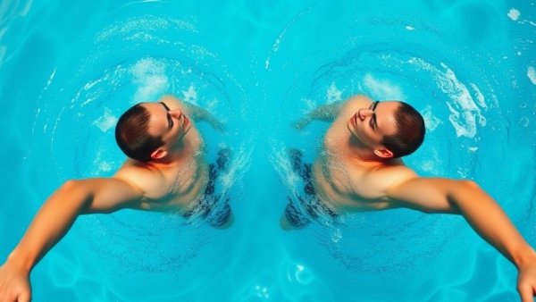 Training both sides of your body with swimmer in pool practicing bilateral breathing.