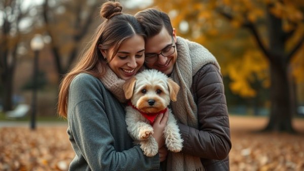 Joyful cuddle with dog illustrating constructive complaining in the workplace