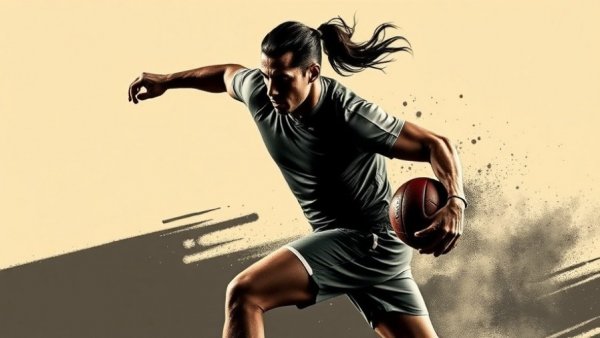Dynamic athlete in Fred Kerley Enhanced Games poster.