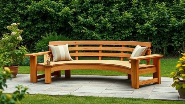 Creative DIY garden sofa on stone patio, made from Penoplex.