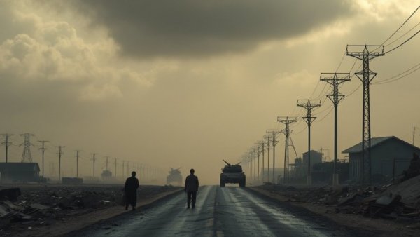 Israeli forces detain Syrians in Quneitra, gloomy landscape with tanks.
