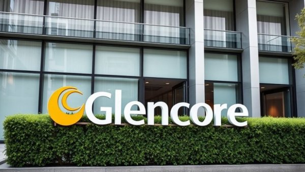 Glencore building facade with signage in daylight