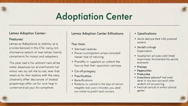 Lemax Puppy and Kitty Adoption Center Setup specs and features display.