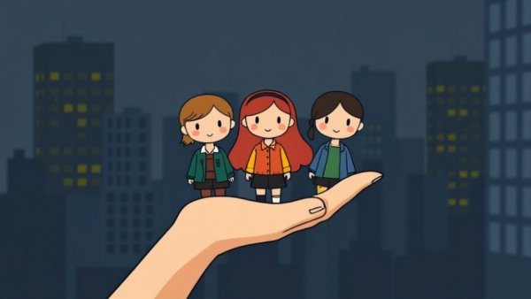 Cartoon characters on hand, US travel insurance context.