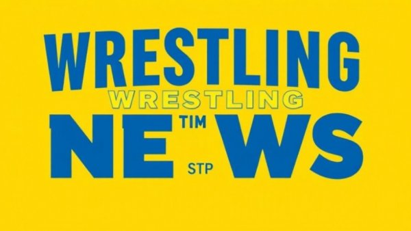 Retro style 'Wrestling News' logo on yellow background.