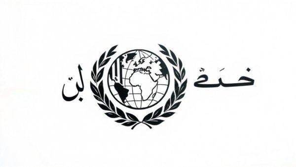 Muslim World League logo, Arabic script and globe icon, Saudi Arabia hosts Yemen conference.