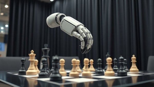 Robotic chess arm at exhibition, showcasing smart home tech upgrades.