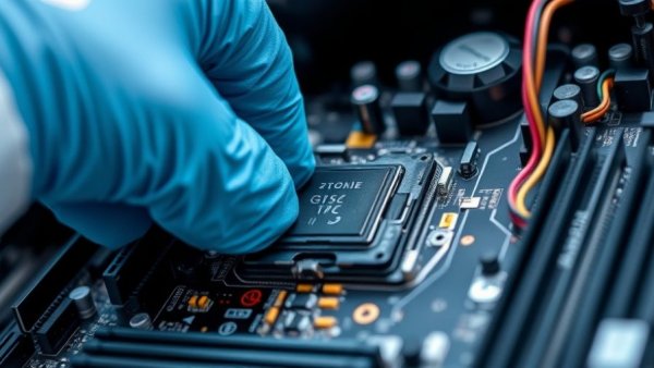 Technician handling CPU, illustrating US semiconductor tariffs on China 2027.