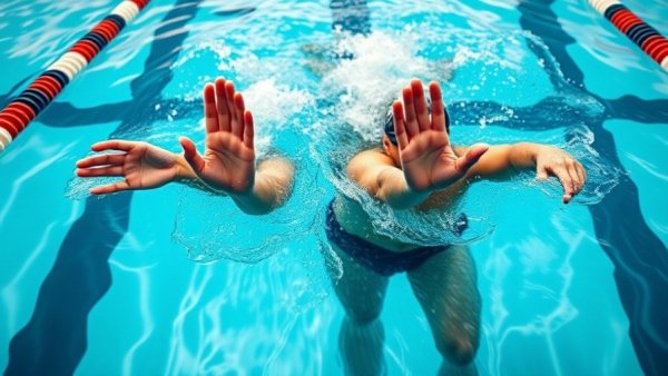 Swimming hand placement techniques comparison in pool setting. 