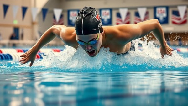 USA Women's Backstroke Event Dominance swimmer in action