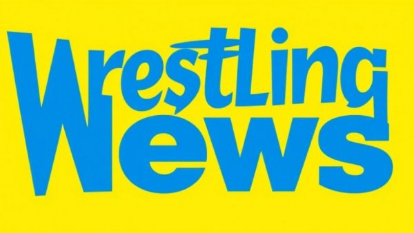 Bold blue Wrestling News logo on bright yellow background, related to AEW Dynamite Ratings