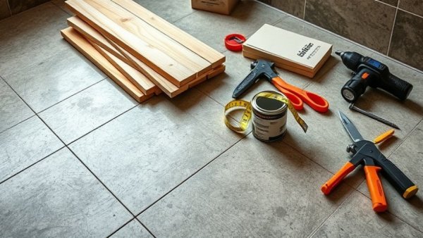 Workshop setup for building a walk-in shower base with tools.