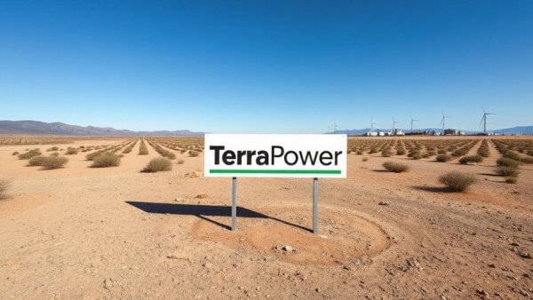 Meta's Partnership with TerraPower displayed on a sign in a desert setting.