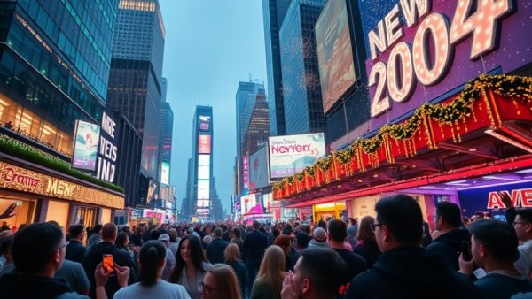 New Year's Eve Countdown at Lusail Boulevard Qatar, vibrant night celebration.