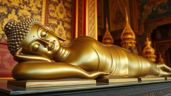 Reclining Buddha statue in Laos, showcasing culture and remote discovery.