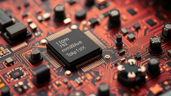 Close-up of mmWave circuit board for smart homes.