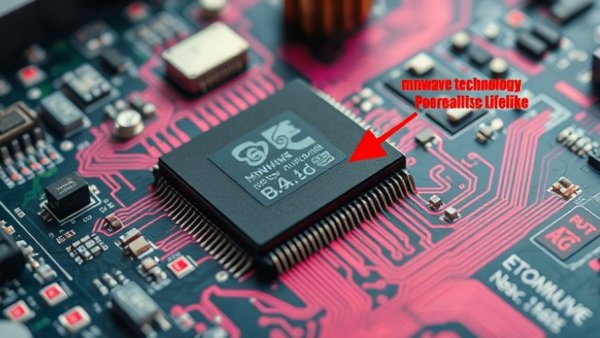 Close-up of mmWave technology on a circuit board.