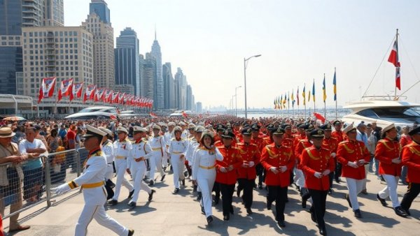 Qatar National Day Parade 2025 scene with vibrant waterfront parade.
