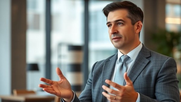 Professional discussing buy property in the UAE indoors.