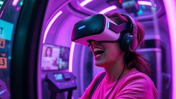 Best Tech at CES 2026: Excited person with VR headset in tech pod.