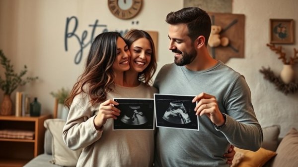 Expecting couple with ultrasound, DIY inspirations for expecting parents.
