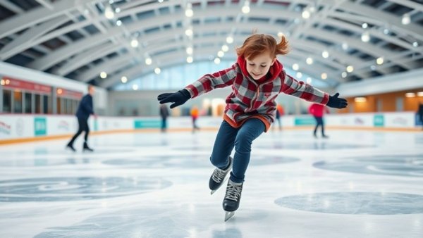 Person performing a move at an ice skating rink in Qatar.