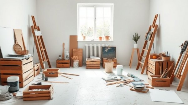 Room with painter's tools symbolizing qualities of an ideal leader.