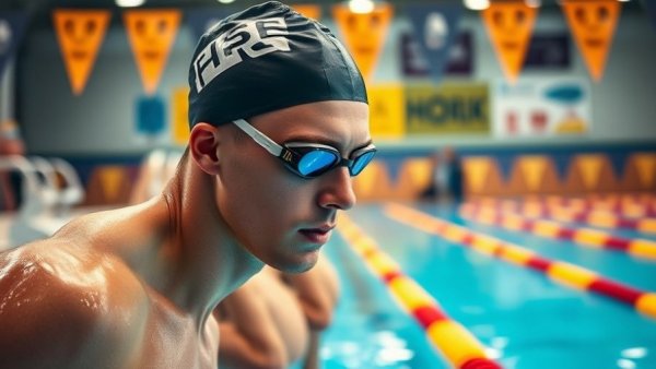 Swimmer preparing for SEC swimming honors in competition.