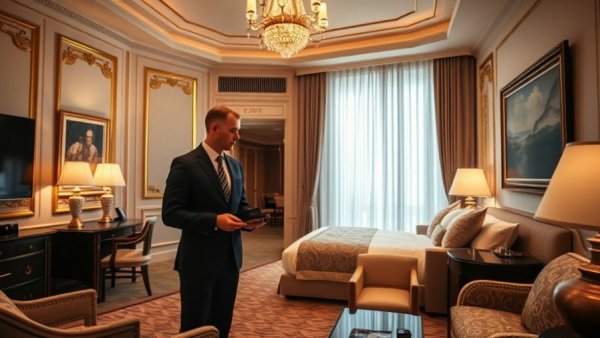 Luxurious hotel room service setup, creating an unforgettable guest experience
