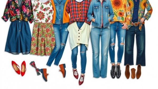 Fashion over 60 New Year's Sales clothing collection display.