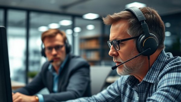 Professional video call discussing robotic home framing systems.