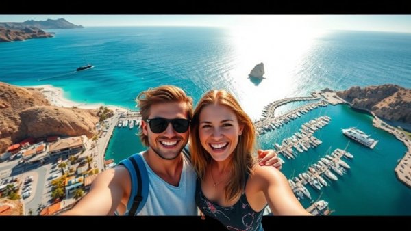 Exploring best lifestyle in Cabo San Lucas with stunning marina view.