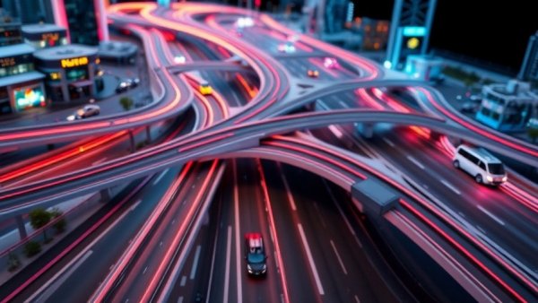 3D model illustrating AI's role in transportation projects.