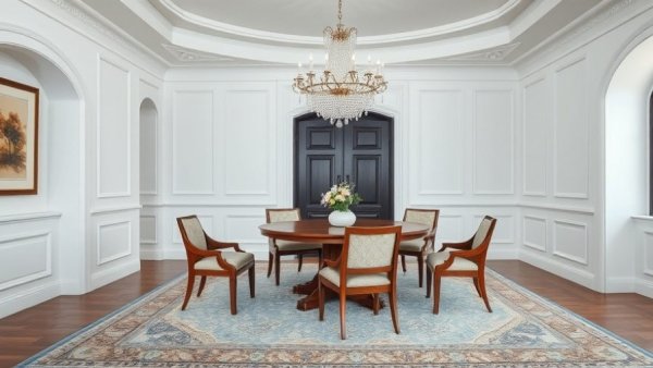 Elegant dining room showcasing timeless home decor ideas with classic design.