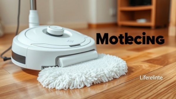 Roborock Roller Mop cleaning wooden floor, showcasing functionality.
