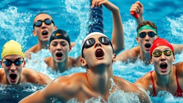 USA Swimming Pro Swim Series Highlights, energetic swimmer collage.