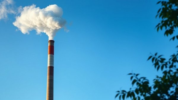 Industrial smokestack emitting smoke into clear sky, relates to global carbon accounting framework.