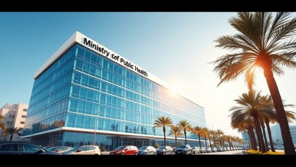 Ministry of Public Health building, cityscape, sunny day.