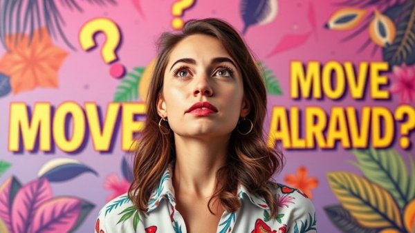 Expat lifestyle decision concept with graphics and tropical theme.