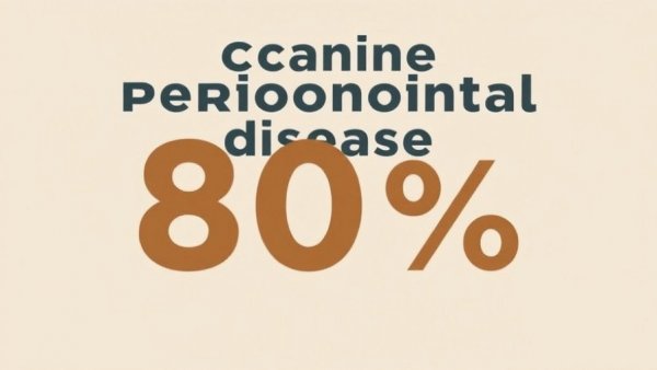 Graphic highlighting 80% of dogs develop periodontal disease, Dog Dental Care statistics.