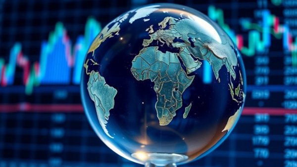 Glass globe with stock chart; UAE Millionaire Exodus concept.