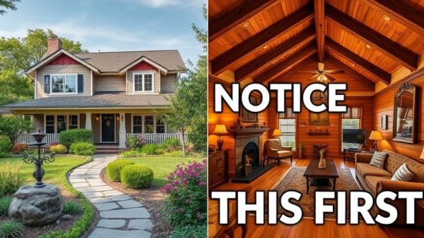 First impressions in home selling: exterior and interior views.