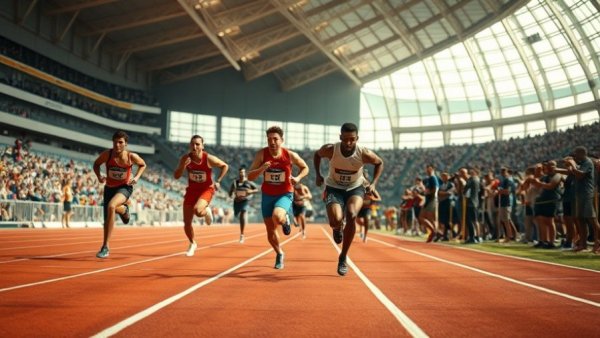 Intense track race scene with athletes competing, referencing Kishane Thompson loss meaning.
