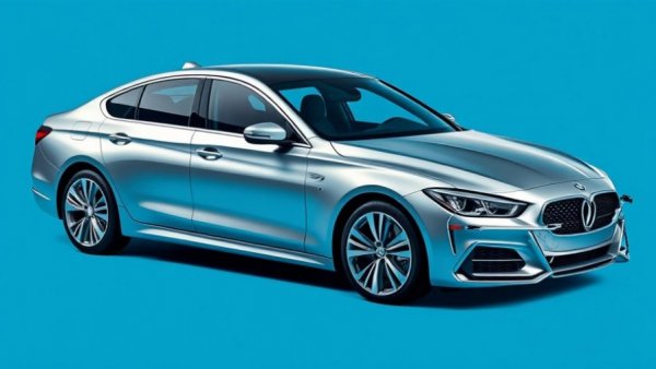 AI car scam concept with silver sedan trapped in a bear trap.