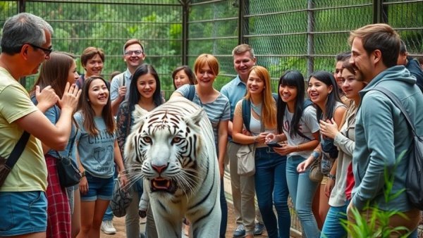 Tourists at Thai wildlife enclosure on a 17-day private journey.