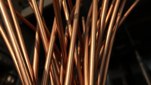 Close-up of copper rods symbolizing construction materials costs increase.