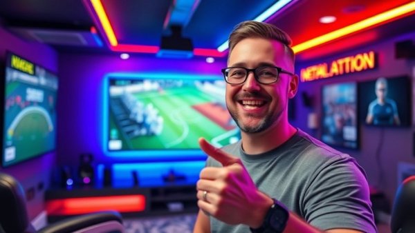 Ultimate basement man cave with advanced entertainment setup